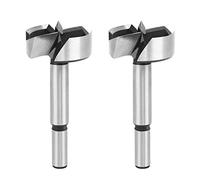 2 Pieces Wood Drill, 40mm Forstner Drill Bits Steel Boring Hole Saw Sharp Hinge Cutter for Wood Cutting (Silvery)