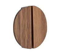 2 Pieces Wooden Handle Drawer Pulls Half Circle Cabinet Knobs Decorative Semi Circle Door Knobs Cupboard Handle Door Levers for Wardrobe,Book Cabinet,with Screws (Walnut)