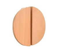 2 Pieces Wooden Handle Drawer Pulls Half Circle Cabinet Knobs Decorative Semi Circle Door Knobs Cupboard Handle Door Levers for Wardrobe,Book Cabinet,with Screws (Beechwood)
