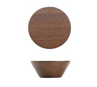 2 Pieces Wooden Handle Drawer Pulls Round Cabinet Knobs Decorative Single Hole Door Knobs Cupboard Handle Door Levers for Wardrobe,Book Cabinet (Walnut)