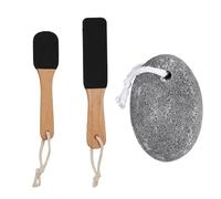 2 Pieces Wooden Handle Foot Stones and 1 Oval Foot Stone, Foot Cleaning Tools, Foot Care Kit, Bathroom Accessories