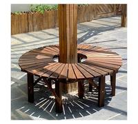 2 Pieces Wrap Around Tree Bench, Wooden Curved Benches,for Backyard Leisure Chair Patio Seating
