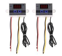 2 Pieces XH-W3001 220V Digital LED Temperature Controller Module Digital Thermostat Switch with Waterproof Probe Programmable Heating Cooling Electronic Thermostat Range from -50℃ to 110℃