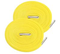 2 Pieces Yellow Polyester Drawstring Cord 130CM Universal Flat Drawstring Replacement with Metal Closure Ends for Hooded Sweatshirt/Trousers/Shoes