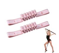 2 Pieces Yoga Stretching Strap with 8 Loops, 90 cm Premium Stretch Band Made of Polyester Cotton, Yoga Stretching Band, Highly Elastic Strap, Gymnastics Band for Pilates, Dance, Gymnastics (Pink)