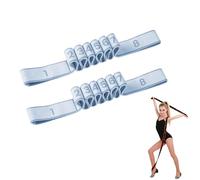 2 Pieces Yoga Stretching Strap with 8 Loops, 90 cm Premium Stretch Band Made of Polyester Cotton, Yoga Stretching Band, Highly Elastic Strap, Gymnastics Band for Pilates, Dance, Gymnastics (Blue)