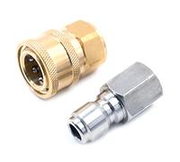 2 Pieces ZONADAH Brass Pressure Washer Fitting, Metric Female M15 Thread 3/8" Male Quick Connector Covert to M15 Female Pressure Washer Gun Adapter Accessories Parts