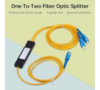 /2 Pigtail Optical Fiber Splitter for SC/UPC Singlemode 9/125µm ABS Junction Box for FTTH Passive Optical Networks, 1310-1550nm Wavelength