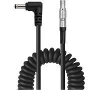 2 Pin 0B Male to Right Angle DC 5525 Coiled Power Cable Suitable for Teradek Bolt, Z CAM, ARRI, RED, SmallHD, Preston, Transvideo, Pyxis, 59”
