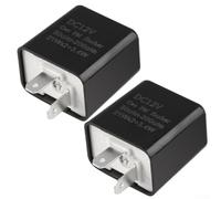 2-Pin 12V Motorcycle Turn Signal Flasher For Relay with Adjustable Flashing Speed, Chip Short Circuit Overload and Reverse Polarity Protection, Compatible with