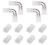 2-Pin 8mm COB LED Strip Wire Connectors Kit ITROLLE 4PCS L Shape Solderless Snap Down LED Strips Clips and 8PCS Transparent Gapless Led Strip Connectors Solderless Adapter for LED Strip Lights