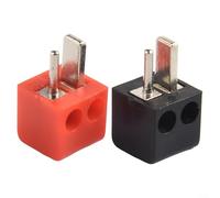 2-Pin DIN Hi-Fi Speaker Connector Set (Pack of 2) - Screw-Terminal, Copper Contact, ABS Shell, T-Shaped Audio Cable Termination