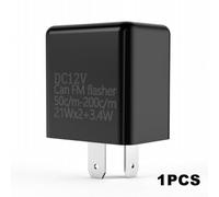 2-Pin Electronic LED Flasher for Relay Adjustable Speed Turn Signal for Motorcycles with 12V DC Voltage and Short Circuit Protection, Black(Black)