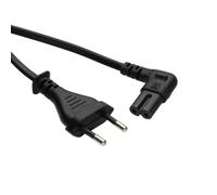 2 Pin Euro Plug to Figure of Eight 8 C7 Right Angle Plug Power Cable 1m