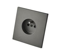 2 Pin French Black Wall Socket 250V 16A No Frame Free Combination with Various Designs