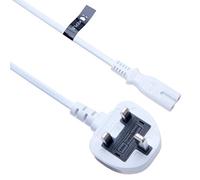 2 Pin Mains Power Cable Universal Fig Figure 8 UK Lead Compatible with HP Envy 4500, 5530, 5532, 120, 5510, 5520, 6520 | HP OfficeJet 4650, 6968, 6978, 3830, 8710 Printer | Wall Cord 1m (White)