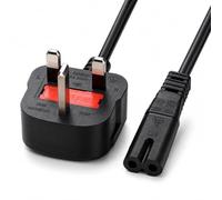 2 Pin Mains Power Lead 1.5m Figure 8 UK Power Cable Compatible With PS4 PS5 Samsung LG Philips Toshiba TV Laptop & Printer UK Plug Power Adapter Charger Cable 3 Meter