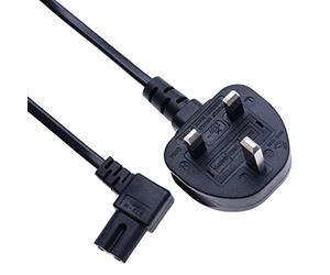 2 Pin Mains Power Lead Fig Figure 8 Right Angle Flat Cable Compatible with Samsung Panasonic JVC Philips LG Sony TV | Canon Pixma HP Brother Epson Printer | Asus Toshiba Laptop Charger UK Wall Cord 2m