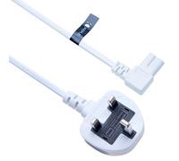 2 Pin Mains Power Lead Fig Figure 8 Right Angle Flat Cable Compatible with XBox Sky Box Playstation 1 2 3 Charger Wall Cord to Figure 8 Angled 90 Degree UK 5m (White)