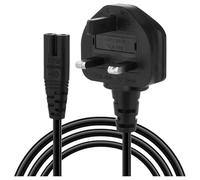 2 Pin Mains Power Lead Figure 8 Cable 1.5m - Compatible with PS4, PS5, Xbox, Samsung, LG, Toshiba, Sony TV, Canon Pixma, HP, Brother Printer, Asus Laptop Charger - UK Plug Cord Safe & British Standard