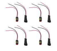 2 Pin Male and Female Plug Adapter Connector Wire Harness 4 Sets, Durable Plastic Electrical Connector for Automotive Motorcycles and RVs - Stable Electrical Signal Transfer,