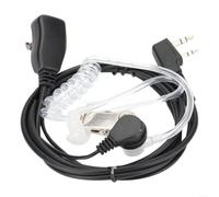 2-Pin PTT Microphone Headset with Air Hose, for Kenwood TYT for Baofeng Radios, K-Type Earphones for TH-K2 TK-208 UV5R Walkie Talkies, Black
