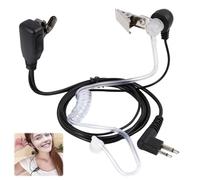 2 Pin Walkie Talkie Earpiece, Covert Air Tube Headset with Large PTT Microphone, Noise-Cancelling Security Radio Earpiece, For EP450 GP300 CP040 CP140 CP180 CP200, Microphone to Plug 82 cm