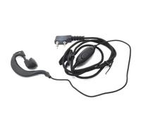 2 Pin Walkie Talkie Earpiece with PTT Mic, G Shape Earhook Headset Nylon Braided Cable Compatible with Baofeng UV-5R UV-82 Kenwood TYT Pofung HYT Two Way Radio