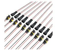 2 Pin Way Plug Waterproof Automotive Car Wire Electrical Connectors With For Motorcycle Scooter Marine 10/12/20pcs(20pcs(10pairs))