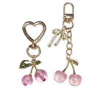 2 Pink Butterfly Keychains, Small and Lightweight, Dreamy Girly Pendant, Suitable for Keys and Bag Decoration.