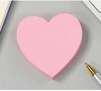 2 Pink Heart-Shaped Note Papers and 1 Pink Signature Pen, Love-Shaped Memo Set, Office Study Stationery, Notebook Index Stickers.