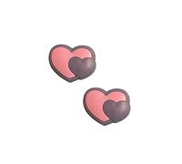 2 Pink & Purple Heart Shoe Charms For Crocs & Jibbitz Wristbands