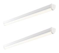 2 PK 6ft High Lumen Emergency Batten Light - 68.5W Cool White LED - Gloss White Loops White One Size