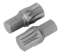2 Pk M14 X 30mm Spline Bit Set - 10mm Hex Spanner Drive - For Ford Bell Housing