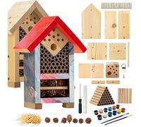 2 PK Premium Bug Hotel Kit Cedar Wood Insect Hotel - DIY Insect House Kit to Build - Backyard Bee House, Nesting Habitat Shelters, Garden Shelter for Bees, Butterflies, Bugs,Heavy Duty Thickness