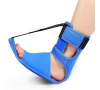 2 Plantar Fasciitis Night Splints - Upgraded Breathable Adjustable Night Splint, Unisex, Dual Stretching Ankle Foot Brace Massage Ball Suitable for Fasciitis Foot Drop Heel Pain (Black/Blue)