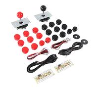 2 Player Arcade Game, DIY Kit with USB Computer Joystick Circuit Board Arcade Controller Arcade Joystick Arcade Buttons Gamepad 30 Cassette Buttons Red Black