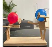 2-Player Boom Boom Balloon Battle Game - Handmade Wooden Fencing Puppet Set for Exciting Fast-Paced Battles, Party Fun for Kids and Adults (With 200 Balloons)