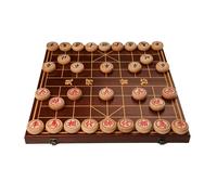 2 Player Chinese Chess Strategy Board Games Travel Board Game Set With Beechwood Pieces And Foldable Chessboard(5.8cm/2.3in)