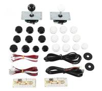 2 Player DIY Arcade Joystick Kit USB Board for Arcade PC Game (black+white)