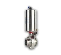 2" Pneumatic Butterfly Valve Stainless Steel 304 Tri Clamp OD 64MM Actuator Single Acting