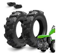 2 Pneumatic Tires 4.00-10 8PR + Inner Tubes TM for Rotavator Mower