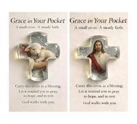 2 Pockets Hug For Christian, 2D Cute Pocket Hugs Cards, Crucifix Acrylic Souvenir For Easter, Appreciation Greetings For God Men Women Adults Coworkers Christian