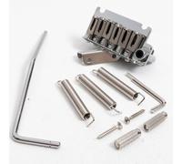 2-Point Guitar Tremolo Bridge for Fender Strat Style Electric Guitar, 10.5mm String Spacing Replacement Tremolo Bridge Kit with Arm Springs Wrench Chrome