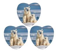 2 Polar Bears Car Air Freshener, 3 Pcs Love form Hanging Air Freshener Cards, Long Lasting Fragrance Scented Cards for Car, Home, Office White-style