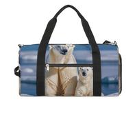 2 Polar Bears Gym Bag for Men Women, Waterproof Gym Tote Bags, Large Duffel Bag for Travel Workout
