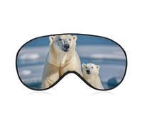 2 Polar Bears Sleeping Mask, Light Blocking Eye Mask, Comfortable and Soft, Eye Cover with Elastic Band, Suitable for Men and Women, Suitable for Travel/Sleeping