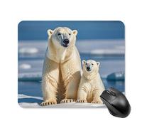 2 Polar Bears Square Mouse Pad Portable Computer Mousepad with Non-Slip Rubber Base 20 * 25cm Ultra-Thin Gaming Mouse Mat for Computer Laptop Office Desk Accessories