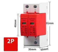 2-Pole DC 220V/AC 230V Surge Protection Device () Arrester with 20kA-80kA Nominal Discharge Current, IP20 Rated, Flame-Retardant Housing for(2P 20KA)