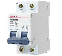 2 Pole DC Circuit Breaker Vega MCB for Solar Charge Controller Circuit Protection with Overcurrent Trip and Busbar Cable Connection Rated 400V (20A)